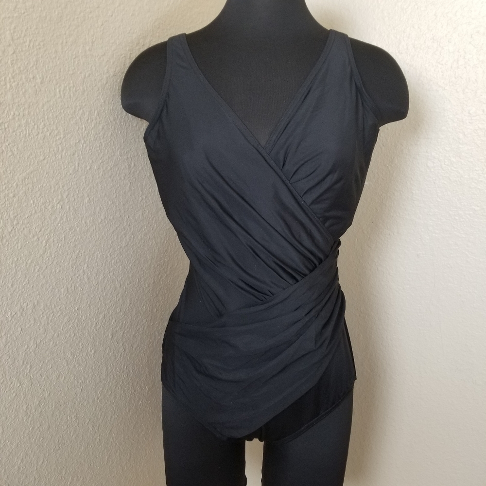 New Miraclesuit Solid Pleats Underwire Swimsuit - image 1